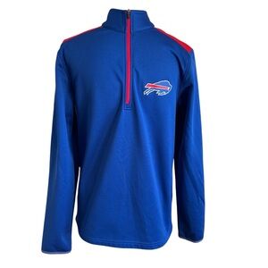 NFL Buffalo Bills Quarter Zip Fleece Pullover Blue Red Team Logo size Small